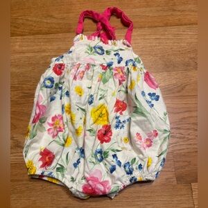 Vintage baby girl bubble romper